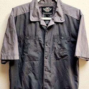 Men's Sz Med Harley Davidson Button Down Shirt